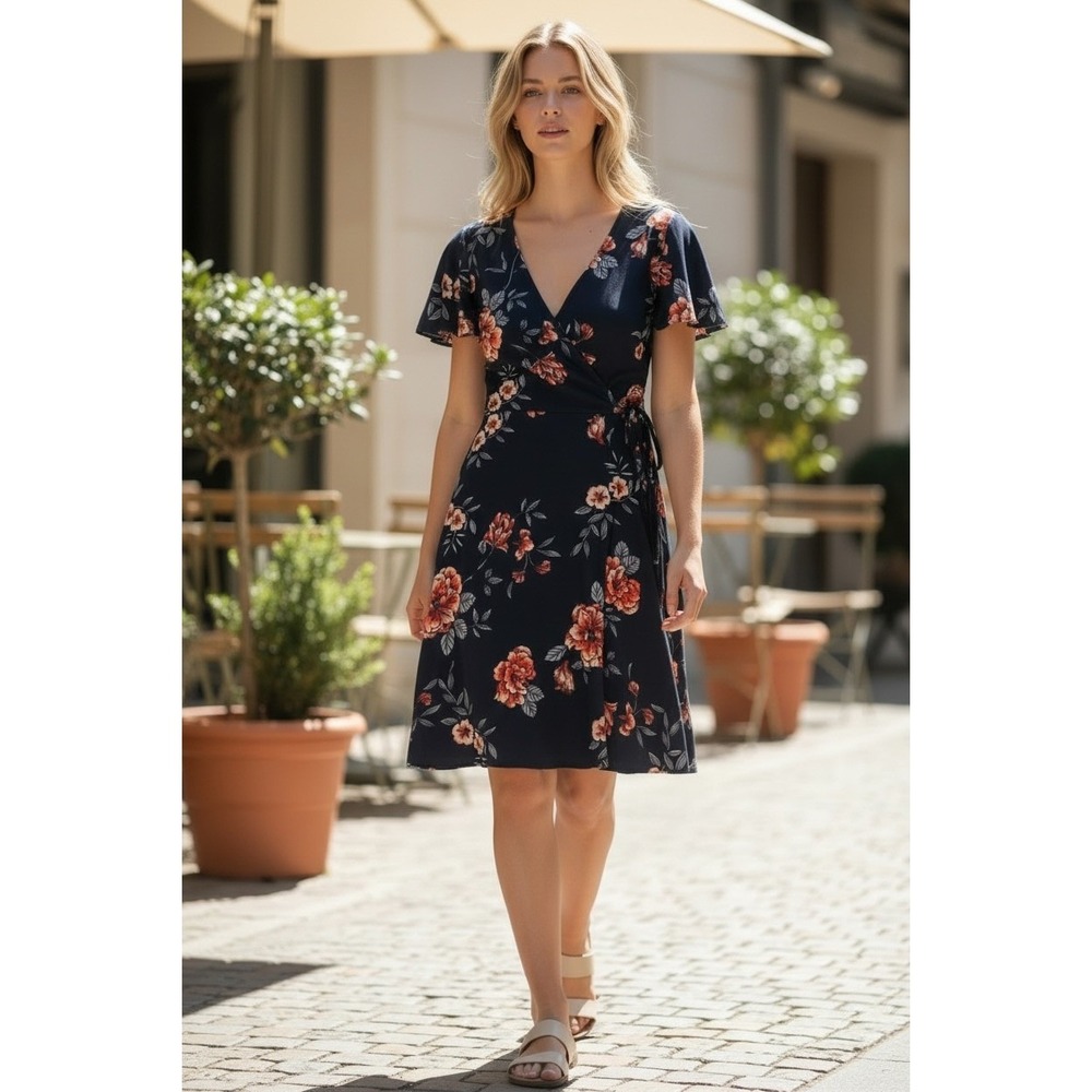 Nordstrom floral dress BCX, Floral Wrap‎ Dress